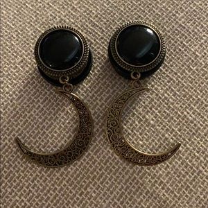 Gauged plugs 1” moon danglers